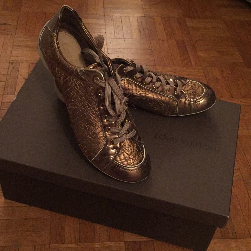 Authentic Gold Louis Vuitton sneakers